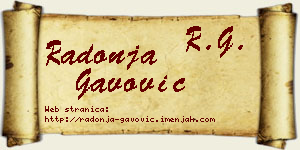 Radonja Gavović vizit kartica